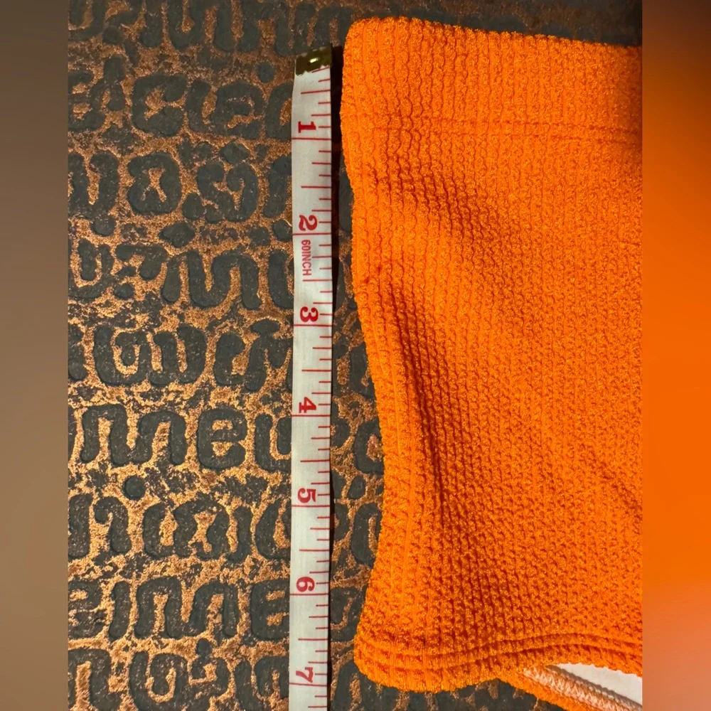 Vibrant Orange Square Cut Swim Trunks - Picture 8 of 8